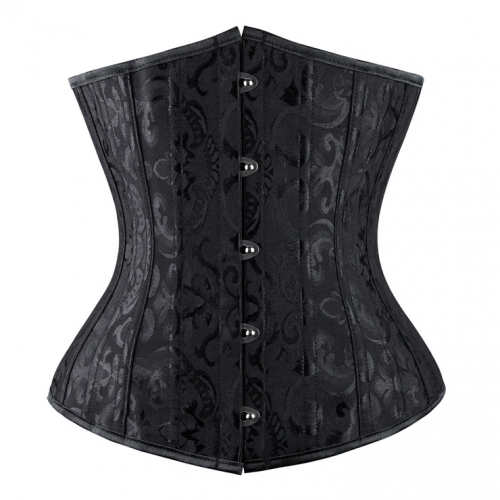 24 Spiral Steel Boned Brocade Corset N8268