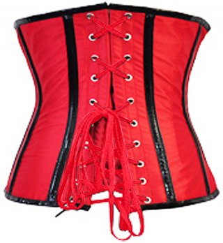 Red Buckles Steel Boned Underbust Corset N6645