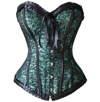 Strapless Green Burlesque Corset M6531