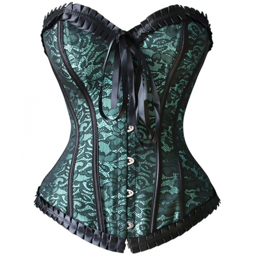Strapless Green Burlesque Corset M6531