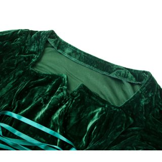 velvet teal medieval sleeves dress N5759