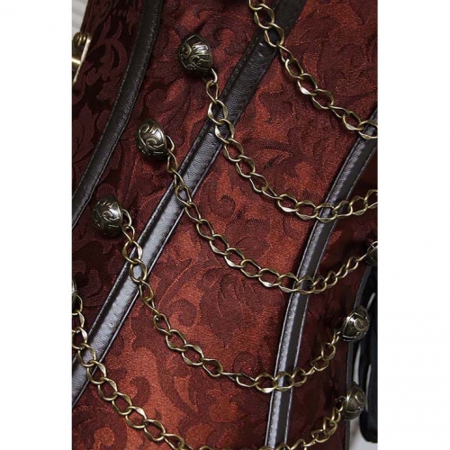 Brown Steel Boned Steampunk Corset N5177