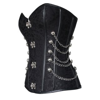 Black Steel Boned Steampunk Corset N5545