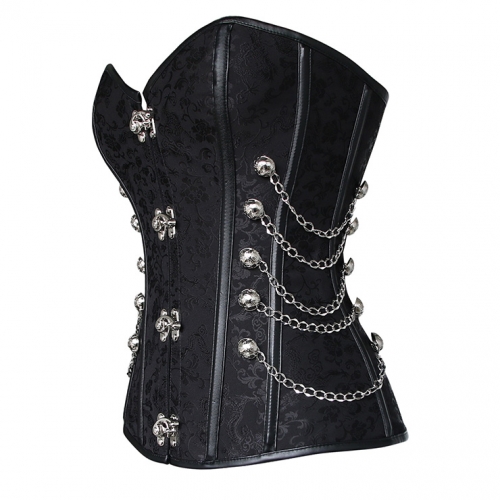 Black Steel Boned Steampunk Corset N5545