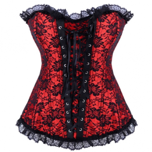 Lace-Up Brocade Corset M5212
