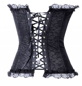 Black Strapless Lace-Up Corset M5211