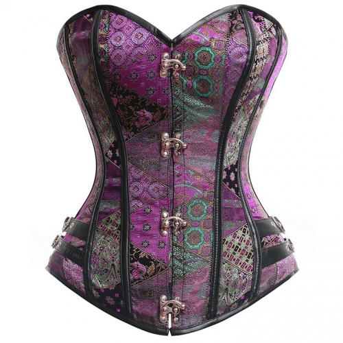 Steel Boned Steampunk Vegan Corset N4829