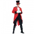 Red Ringmaster Swallow-tailed Adult Costume with Top Hat N4573