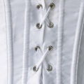 Sexy White Strapless Pleated Skirted Burlesque Overbust Corset N4240
