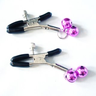Pink Nipple clamps with cowbell MS7164