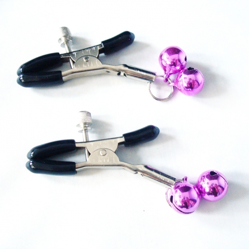 Pink Nipple clamps with cowbell MS7164