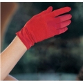 Red Satin wrist length gloves HG1916