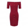 Charming Women's Off Shoulder Short Sleeves Top with Close-fitting Skirt Set N14178