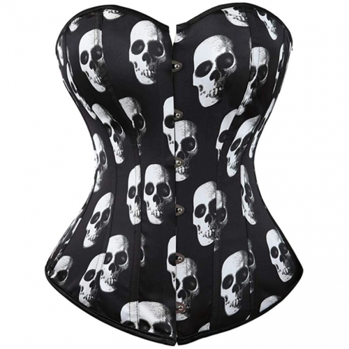 Sexy Black Skull Day of The Dead Halloween Costume Corset N23663