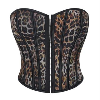 Leopard Print Single Breasted Women's Tube Top Push Up Palace Corset N23640