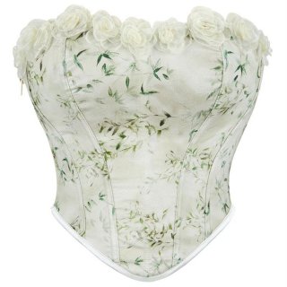 Matcha Color Women's Upper Body Tube Top Corset Palace Body Shaping Lace Corset N23632