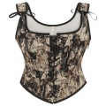 Women's Renaissance Lace Up Corset Black Cat Big Breast Bone Corset N23599
