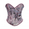 Victorian Gothic 12 Plastic Boned Printed Flower Cincher Body Shaper Overbust Corset N23594