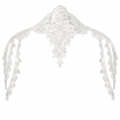 Victorian Gothic White Lace High Neck Shoulder Chain Cape Corset Shrug N23585