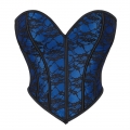 RetroRetro Blue And Black Lace Sexy Short Corset N23581