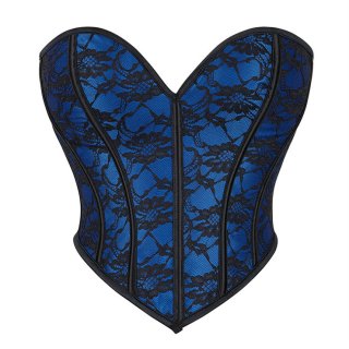 RetroRetro Blue And Black Lace Sexy Short Corset N23581