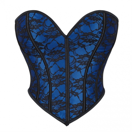RetroRetro Blue And Black Lace Sexy Short Corset N23581