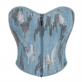 Blue Zipper with Silver Sequins Women's Bandeau Palace Shapewear N23575