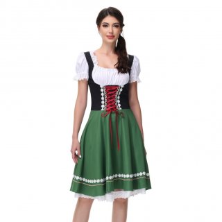 Women's Black and Green Dress Adult Beer Girl Oktoberfest Serving Costume 23551