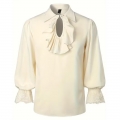 Men's Renaissance Victorian Steampunk Ruffled Medieval Halloween Costume N23533