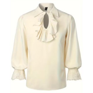 Men's Renaissance Victorian Steampunk Ruffled Medieval Halloween Costume N23533