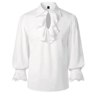 Men's Renaissance Victorian Steampunk Ruffled Medieval Halloween Costume N23531