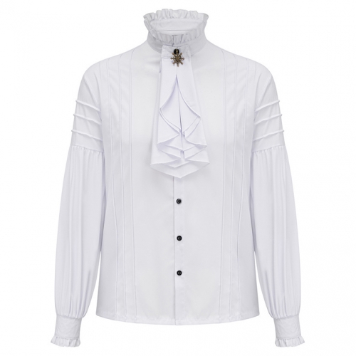 Men's pleated shirt medieval shirt steampunk victorian top underneath for halloween costume N23529