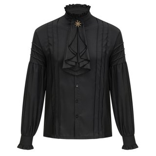 Men's pleated shirt medieval shirt steampunk victorian top underneath for halloween costume N23528