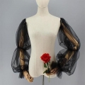 Sexy Women's Black Gauze Long Gloves HG23521