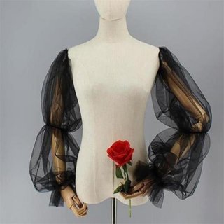 Sexy Women's Black Gauze Long Gloves HG23521