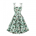 Women's Clothing Colorful Striped Print Cami Dress Vintage Belted Swing Aline Sleeveless Christmas Dress N23445