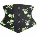 Crazy Sexy Skulls Print Waist Training Cincher Halloween Corset N23408