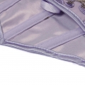 Women's Purple Vintage Printerd Lace-up 13 Plastic Boned Overbust Corset N23406