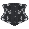 Crazy Sexy Skulls Print Waist Training Cincher Halloween Corset N23402