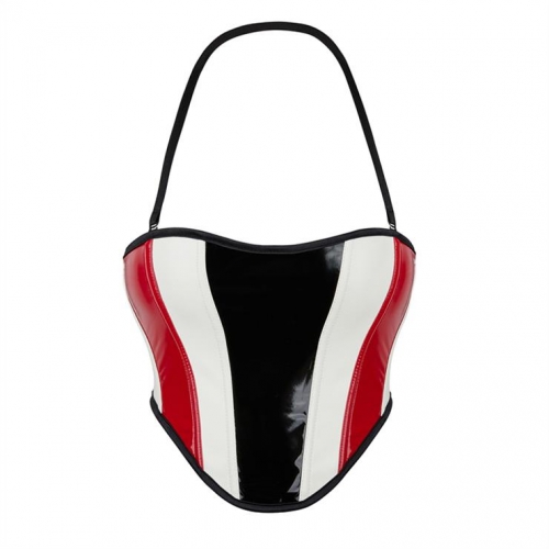 Sexy Women Corset Leather PU Corp Top Fashion Halter Corset N23401