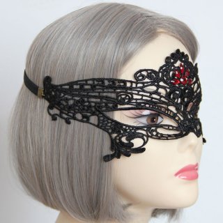 Medieval Black Lace gems Half Mask MS12931