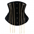 Sexy Black 16 Steel Boned See-through Mesh Breathe Bodyshaper Waist Cincher Underbust Corset N23361