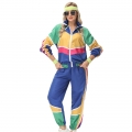 Girl Vintage Tracksuit Top and Trousers Colorful Hip Hop Dancing Adult Cosplay Costume N23357