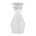 Fashion White Pearl Sequins Cosplay Halloween Bride Costume Top Hat and Veil J23319