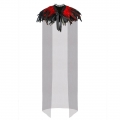 Victorian Gothic Red Feather Cloak One-piece Lace-up Long Gauze Shawl Corset Accessories N23316