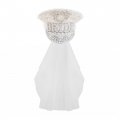 Fashion White Sequins Cosplay Halloween Bride Costume Top Hat and Veil J23308