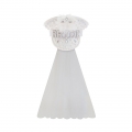 Fashion White Sequins Cosplay Halloween Bride Costume Top Hat and Veil J23306