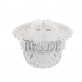 Fashion White Sequins Nightclub Masquerade Cosplay Halloween Bride Costume Top Hat J23305