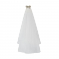 Gothic White Bride See-through Tulle Veil Halloween Cosplay Accessory N23303