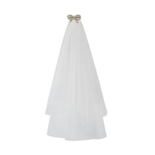 Gothic White Bride See-through Tulle Veil Halloween Cosplay Accessory N23303